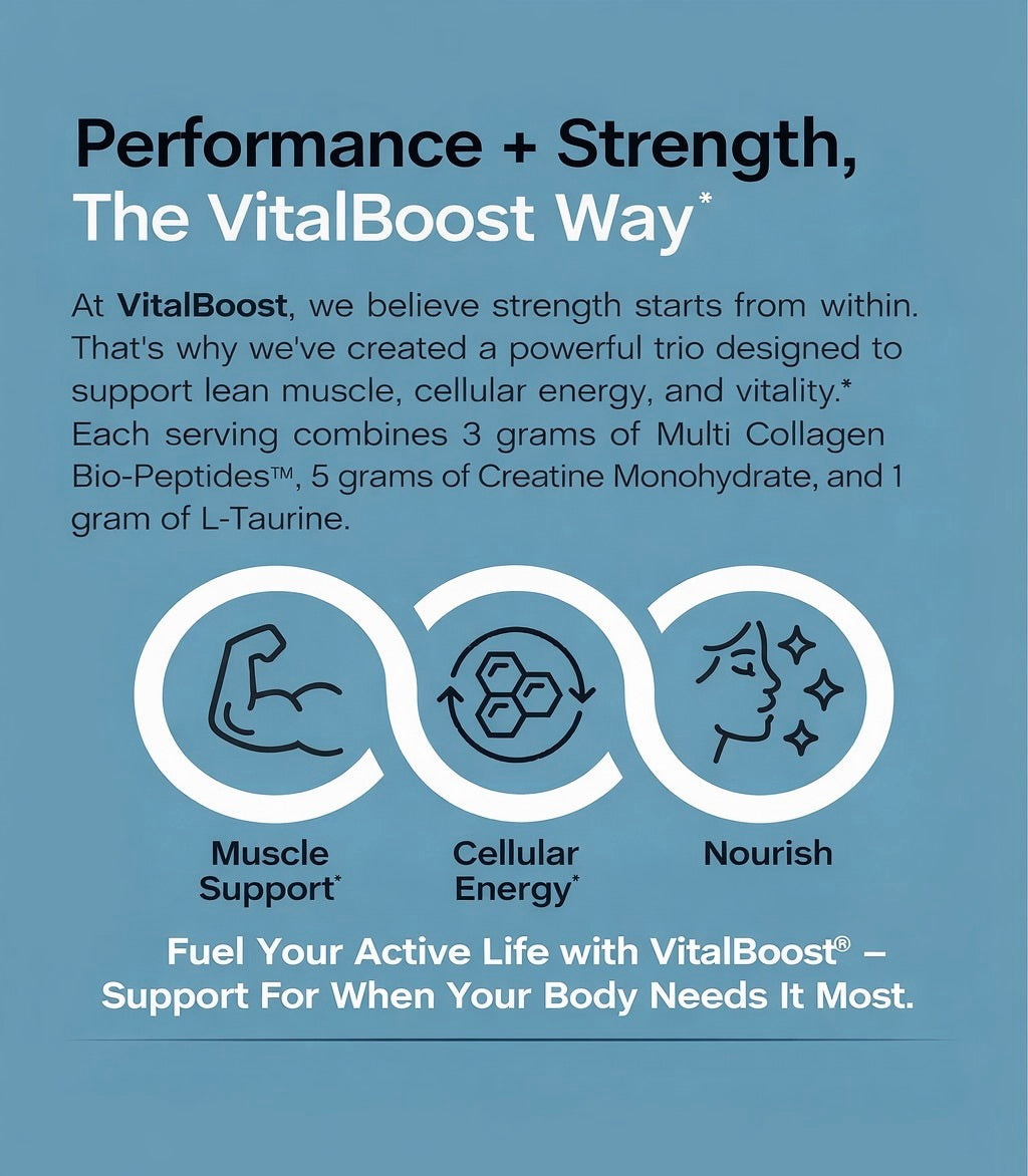 VitalBoost Creatine+ Multi Collagen - Performance & Strength Formula, 30 Servings