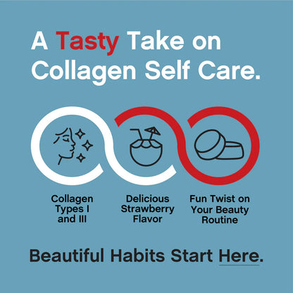 VitalBoost Collagen Bio-Peptides Gummies - Delicious Strawberry Flavor, 60 Count