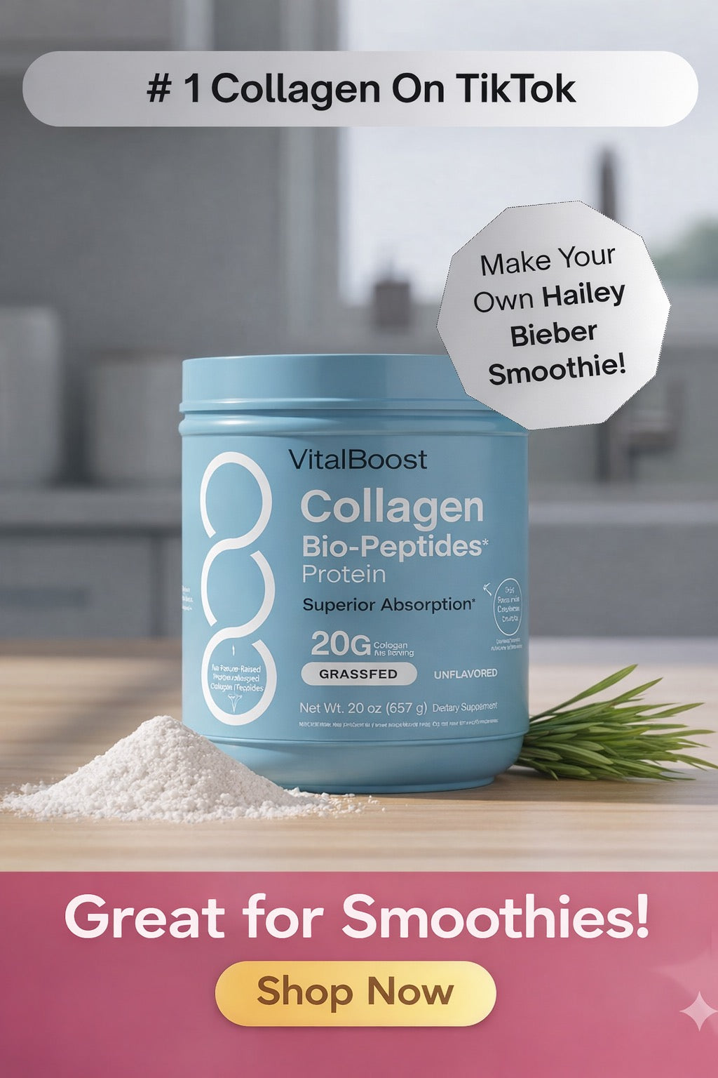 VitalBoost Collagen Bio-Peptides Protein Powder